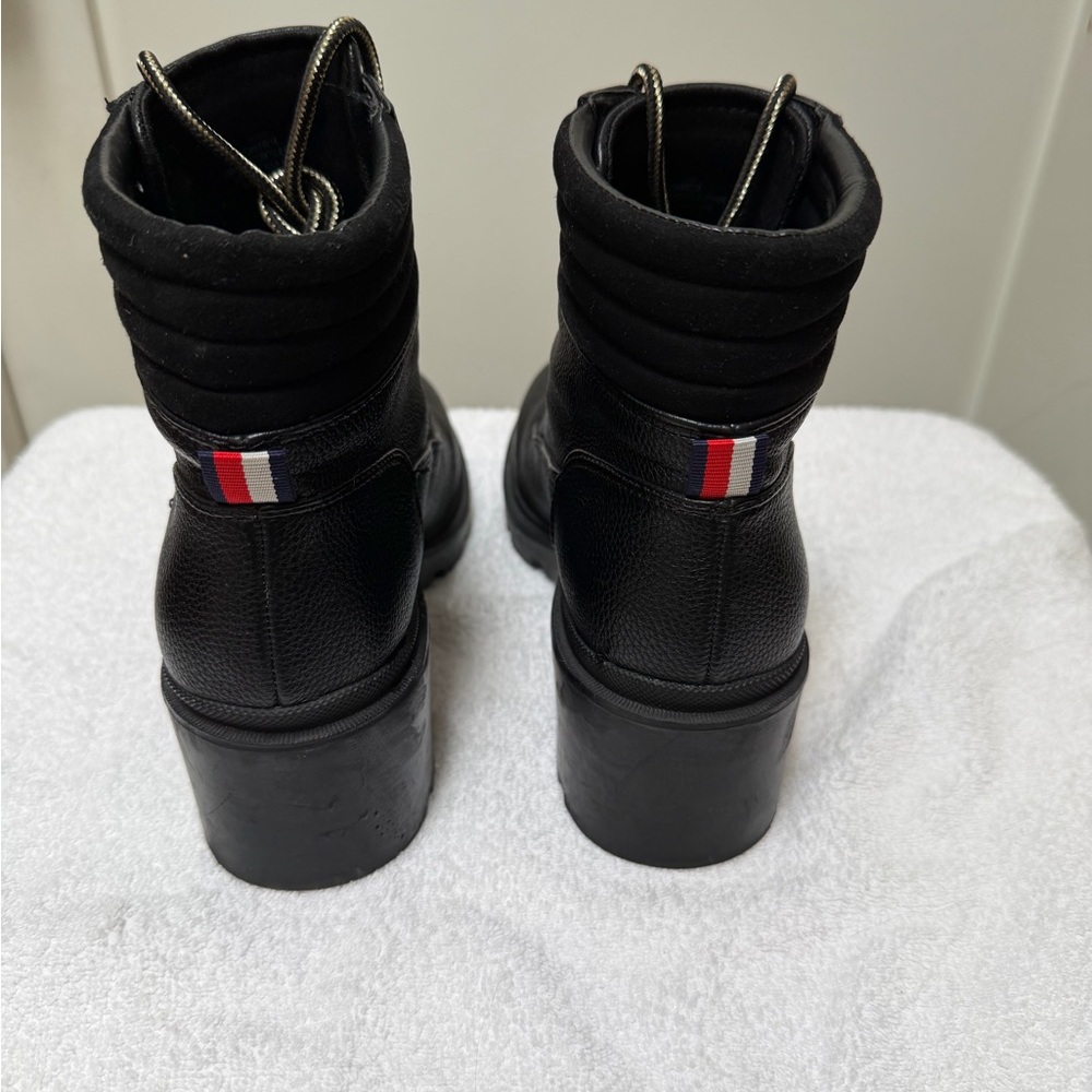 Tommy Hilfiger Black Combat Boots with Gold Details - Picture 4 of 16
